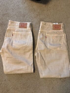Levi's 505 Khaki/Tan Denim Jeans (2 Pair)
Sz 36x30
